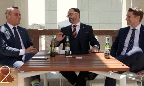 Tim Wilson, Matt Andrews and Andrew Hastie in the ‘Keeping it Light’ video released by the Bible Society in March 2017 featuring Coopers Premium Light beer. Australia