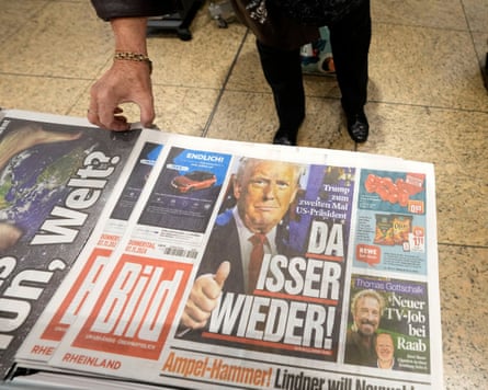 Germany’s biggest tabloid newspaper Bild on sale at a station kiosk in Cologne, Germany.