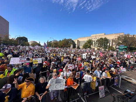 People protest in Washington DC.