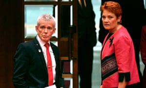 One Nation senator Malcolm Roberts and One Nation leader Pauline Hanson.