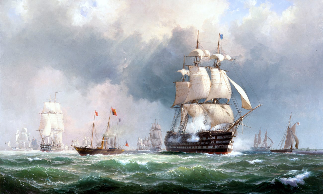 ‘The Baltic fleet leaving Spithead, 15 March 1854’ - oil painting by the Danish artist Wilhelm Melbye (1824-1882)