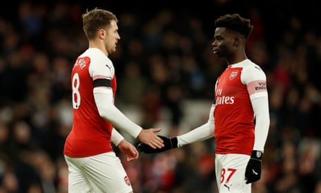 Bukayo Saka and Aaron Ramsey, Arsenal