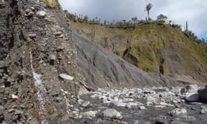 Water flowing from the base of a landslide deposit, Gaunt Creek, Western Southern Alps of New Zealand.