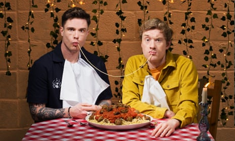 James Acaster and Ed Gamble re-create the spaghetti scene from Lady and the Tramp