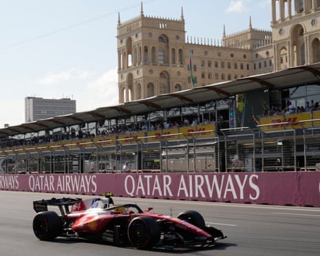 Hamilton steers his car.