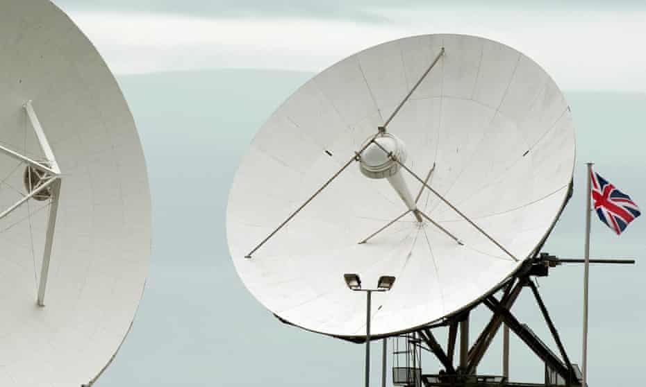 Satellite dishes at GCHQ premises at Bude in Cornwall.