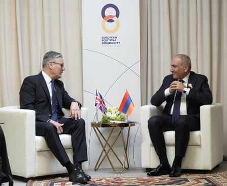 Pashinyan meets Keir Starmer at a European Political Community summit in Yerevan.