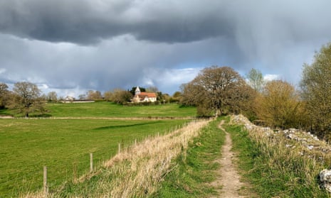 Silchester’s 12th-century church from the St James Way.