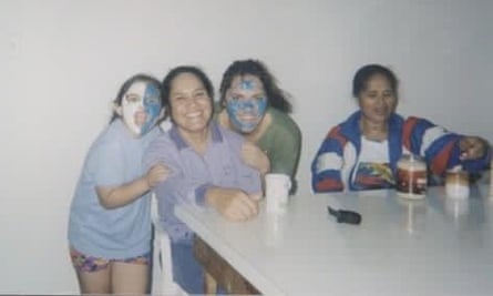 Hulita and Paulina with faces painted in 1998, alongside two othersHulita, left, and Paulina with faces painted in 1998Hulita, Fatai and Paulina in 1998