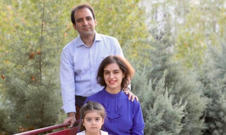 Majid Tavakoli with his wife and daughter