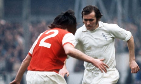 Terry Cooper, right, playing for Leeds United against Arsenal in 1972.