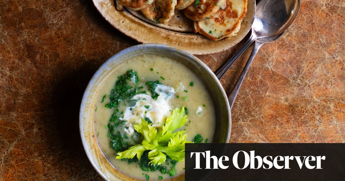 Nigel Slater’s recipes for celery soup with thyme and parsley, and potato pancakes | Soup Nigel Slater’s recipes for celery soup with thyme and parsley, and potato pancakes | Soup
