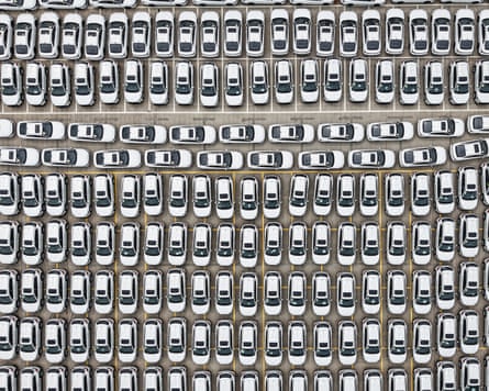 Electric vehicles for export at a port in Hangzhou in eastern China’s Zhejiang province