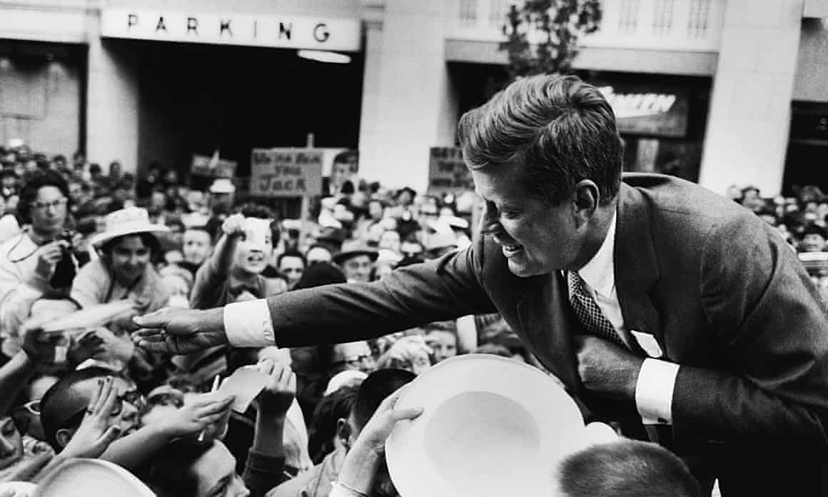 John F Kennedy greeting crowds in 1960.