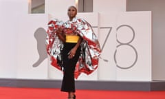 British actress Cynthia Erivo, a jury member, arrives for the screening of Dune at Venice.