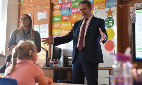 Keir Starmer at a primary school in Coventry in 2020.