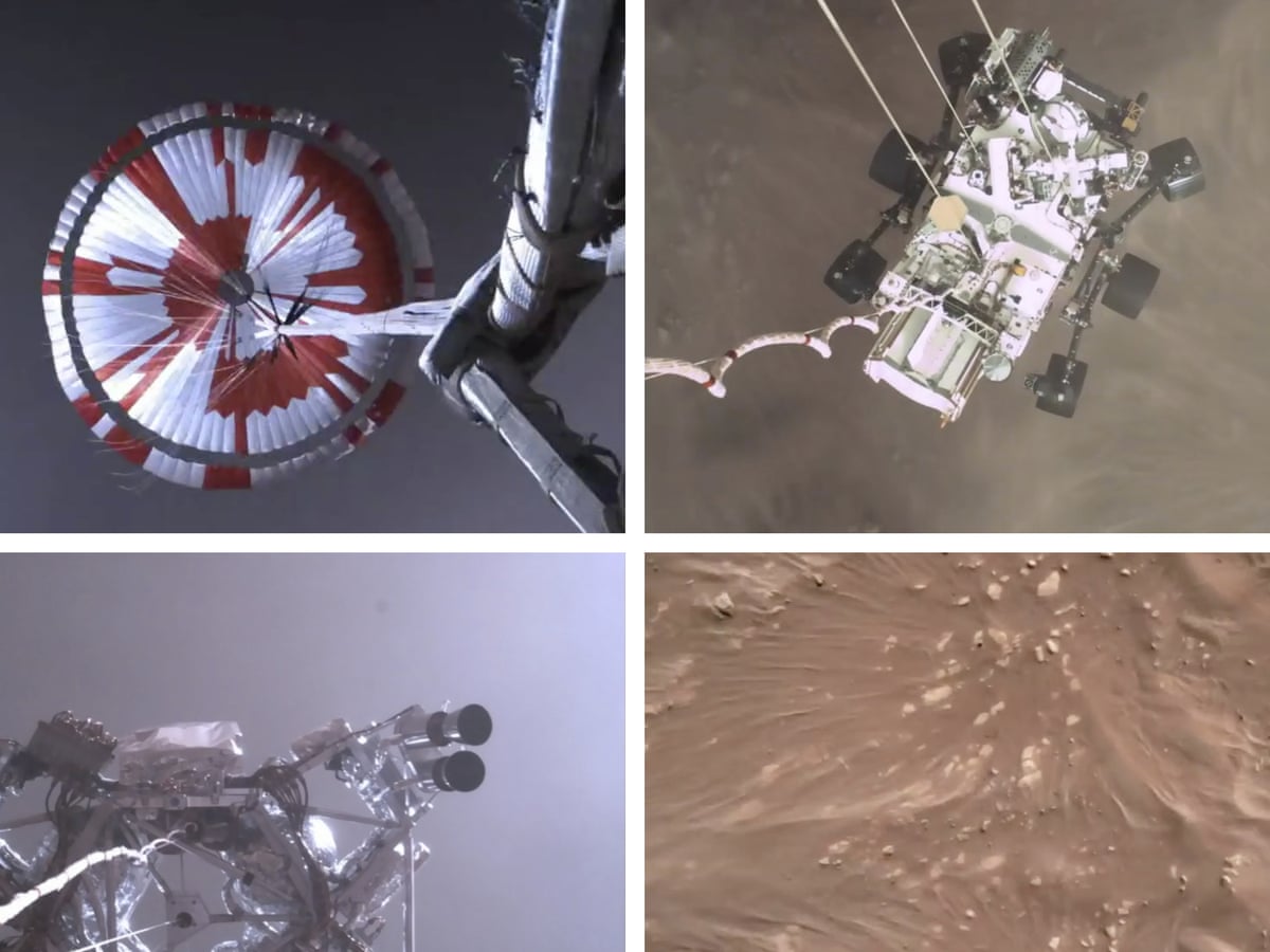 Nasa releases video of Perseverance rover landing on Mars | Mars | The Guardian