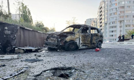 A view shows the site of a recent military strike, what local authorities called a Ukrainian air attack, in the course of Russia-Ukraine conflict in Belgorod, Russia, May 9, 2024.