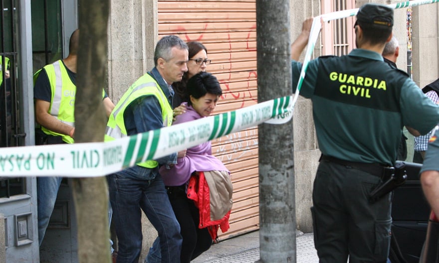 Rosario Porto being arrested on suspicion of murder.