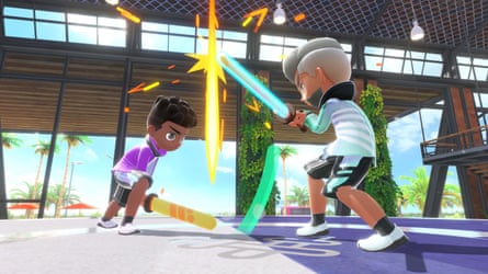 Nintendo Switch Sports screenshot - chambara sword fighting