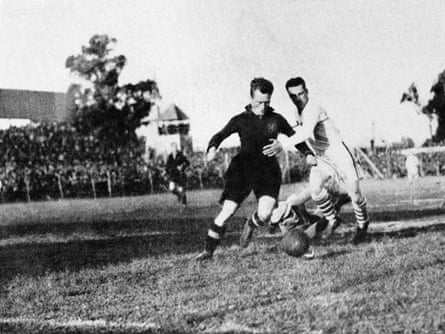 USA v Belgium in the 1930 World Cup opener