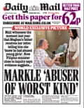 Front page of the Daily Mail from 26 October 2026.