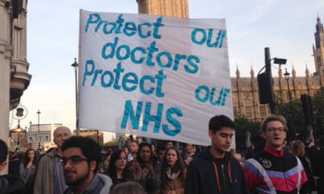 Junior doctors during an earlier protest in London. 