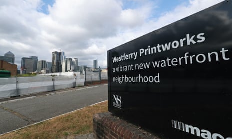 The Westferry Printworks development on the Isle of Dogs, east London. 