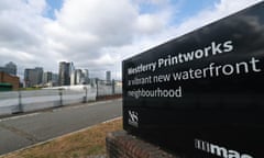Westferry Printworks site on the Isle of Dogs, east London, in 2020.