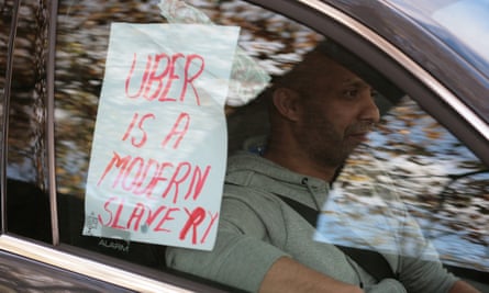 Uber taxi drivers protest, London 2016.