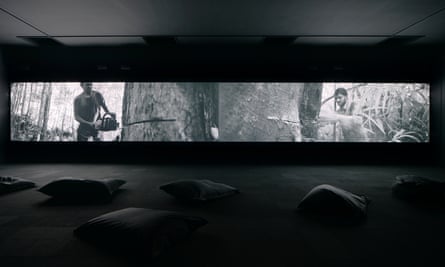 ‘Amplified, it sounds like screaming’: installation view of Richard Mosse’s Broken Spectre (2018–2022)
