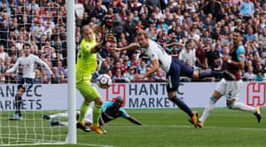 Harry Kane scores the opener as Tottenham beat West Ham 3-2 at the London Stadium.