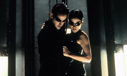 Connected worlds … Keanu Reeves, left and Carrie-Anne Moss in The Matrix