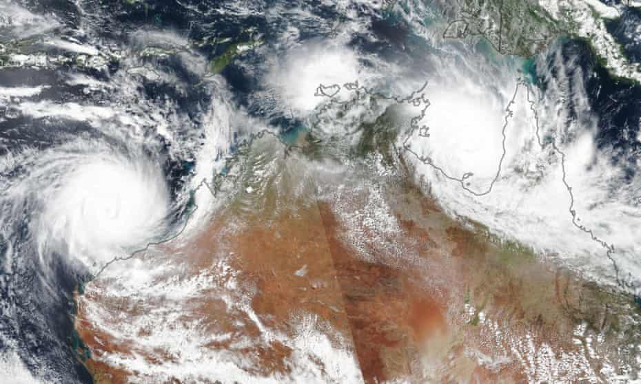 Two severe tropical cyclones over northern Australia in March last year