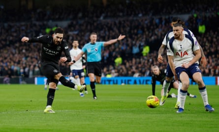Rayan Cherki scores against Spurs