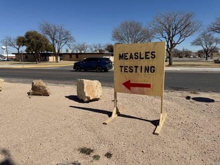 A measles testing centre in the US.