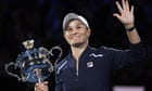 'What a bloody legend': praise for Ash Barty as a champion on and off tennis court