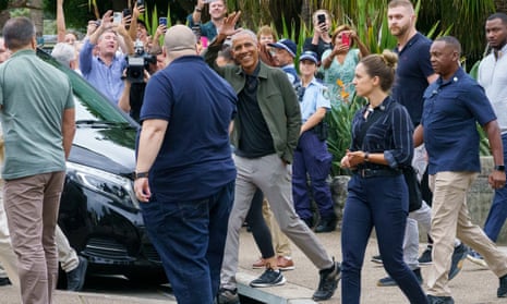 Former US President Barack Obama in Balmoral, Sydney, on Monday