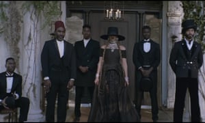 Beyoncé seen in regional-specific clothing during her video for her new single, Formation.