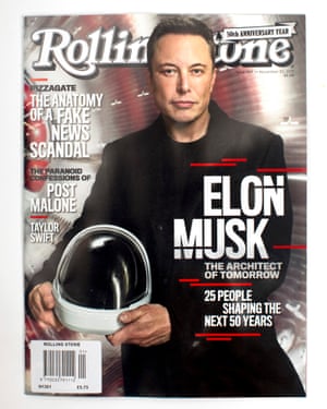 Elon Musk on the cover of Rolling Stone magazine in 2017.