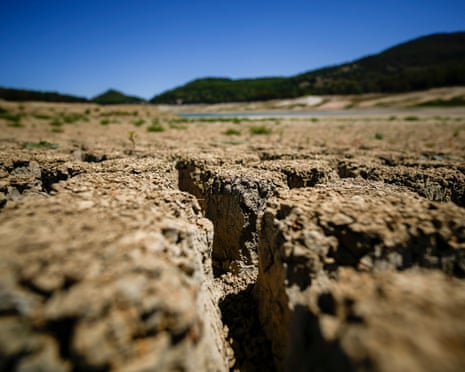 Fanaco Lake is seen dry and cracked in Castronovo di Sicilia, central Sicily, Italy, in July 2024