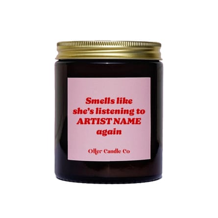 Smells like she’s listening to personalised candle
