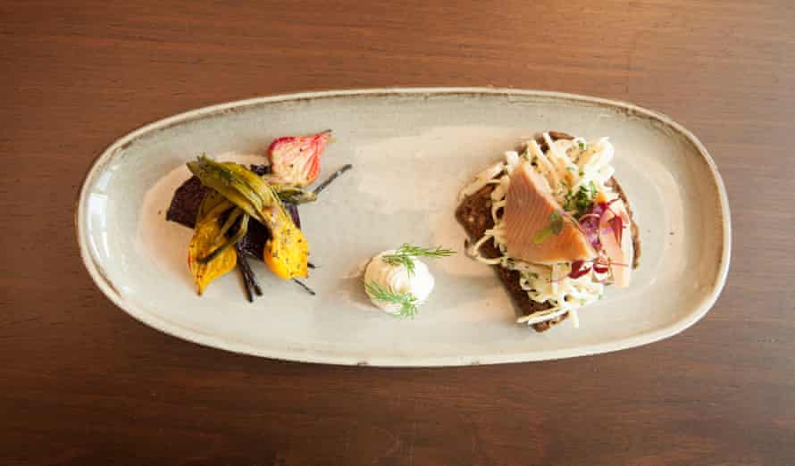 A smoked trout starter at Haugen restaurant, Stratford.