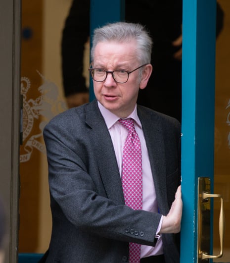 Michael Gove in Whitehall yesterday.