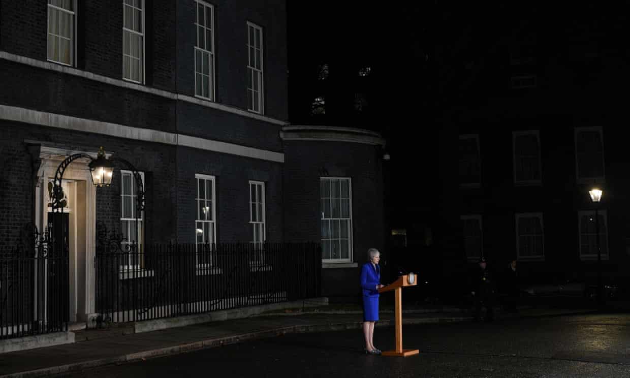 Theresa May outside Downing Street