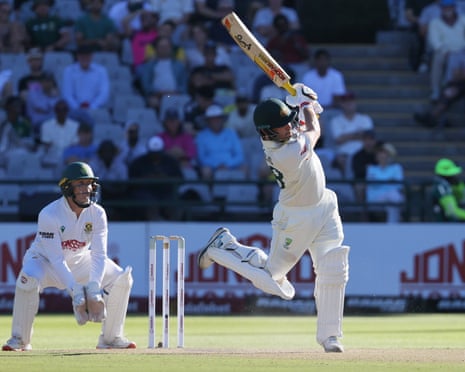 Australia's Josh Inglis hits out on day two of the third Test against South Africa in Cape Town