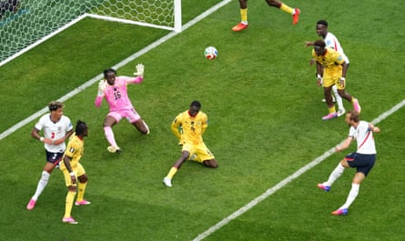 Harry Kane shoots over the bar.