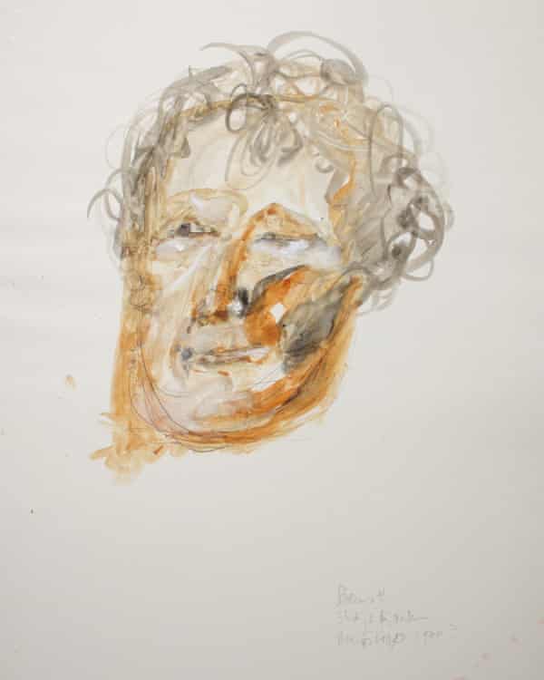Portrait of Seamus Heaney by Barrie Cooke, c 1980.