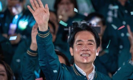 Lai Ching-te after being elected the next president of Taiwan.