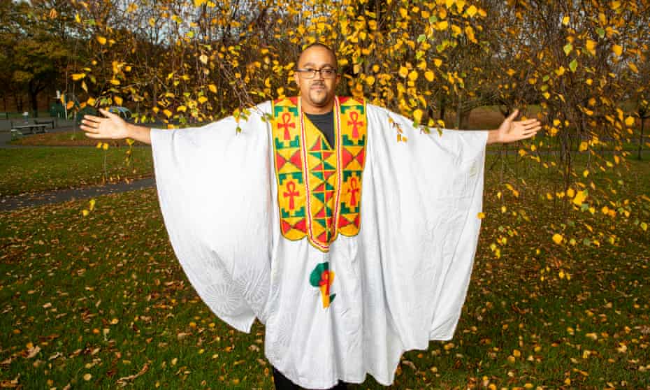 Kehinde Andrews in his Kwanzaa gown